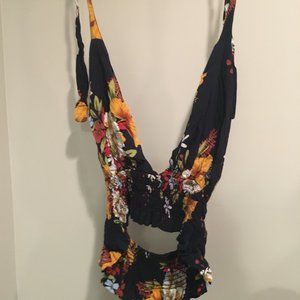 Shein Floral Tied Halter Top